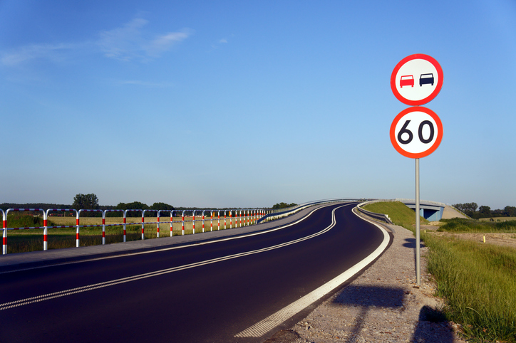 Traffic signs along the road